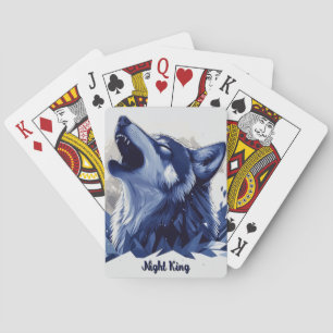 Nachtkönig - Howling Wolf mit Mond Spielkarten