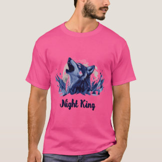 Nachtkönig - Howling Wolf mit Mond T-Shirt