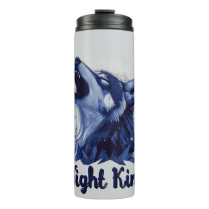 Nachtkönig - Howling Wolf mit Mond Thermosbecher