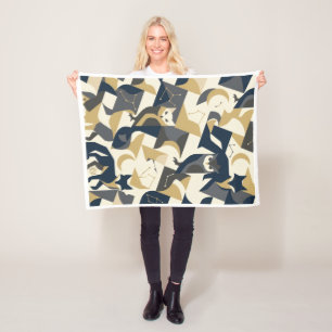 Nachtkrähen Und Goldene Monde Botanischer Fleece