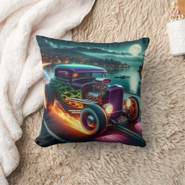 Nachtkreuzfahrt im klassischen frisierte Auto Kissen (Decke)