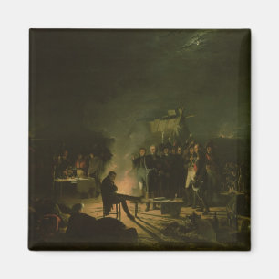 Nachtlager von Napoleon I auf Schlachtfeld-Kampf Magnet