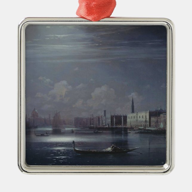 Nachtlandschaft in Venedig (italienische Stadt) Ornament Aus Metall (Vorne)