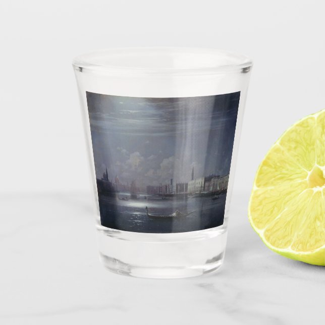 Nachtlandschaft in Venedig (italienische Stadt) Schnapsglas (Vorderseite)