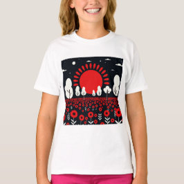 Nachtlandschaft mit einem Feld T-Shirt