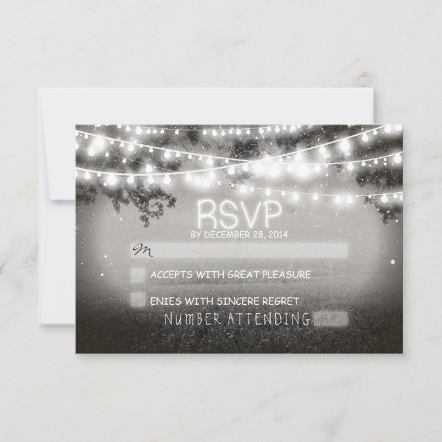 Nachtlantern Hochzeit rsvp Karte (Vorderseite)