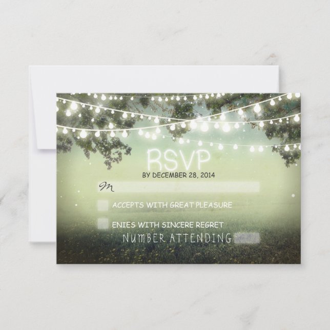 Nachtlanterns romantische Hochzeit rsvp (Vorderseite)