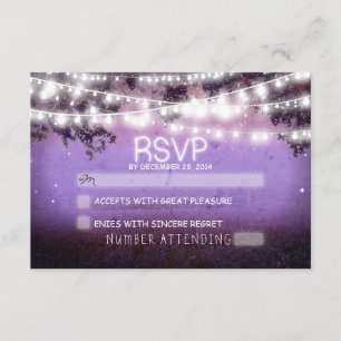 Nachtlaternen lila Hochzeit rsvp Karte