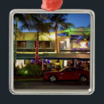 Nachtleben am Ocean Drive, South Beach, Miami Ornament Aus Metall<br><div class="desc">Nachtleben am Ocean Drive, South Beach, Miami Beach, Florida, USA � Greg Johnston / DanitaDelimont.com</div>