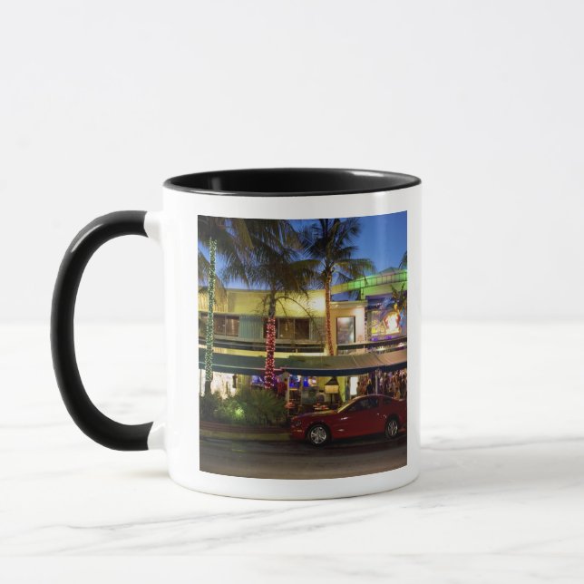 Nachtleben am Ocean Drive, South Beach, Miami Tasse (Links)