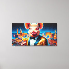 NACHTLEBEN VON SCHWEINEN VEGAS 8 LEINWANDDRUCK