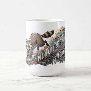 Nächtliche Alchemie Waschbär Langarmshirt Kaffeetasse