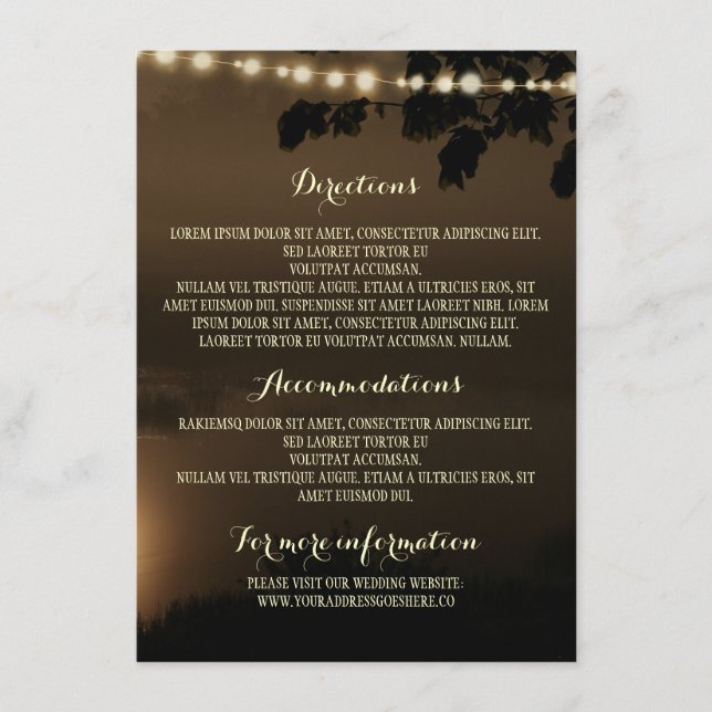 nächtliche Lichter - Details zur Hochzeit Begleitkarte (Vorderseite)