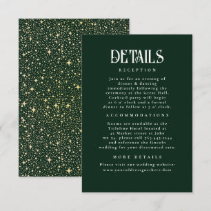 nächtliche Sterne Emerald Green Wedding Details Begleitkarte