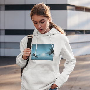 Nächtliche tropische Szene Hoodie