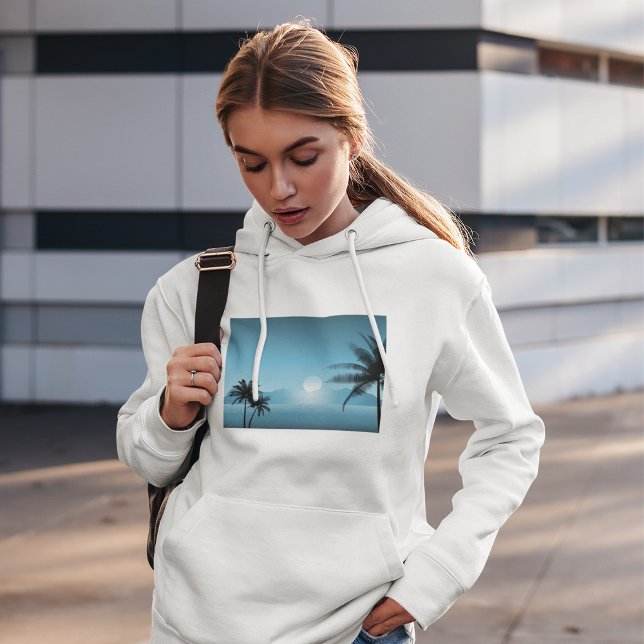 Nächtliche tropische Szene Hoodie (Von Creator hochgeladen)