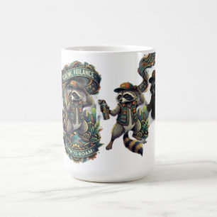 Nächtliche Wachsamkeit Waschbär Langarmshirt Kaffeetasse