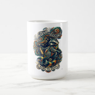 Nächtliche Wachsamkeit Waschbär Langarmshirt Kaffeetasse