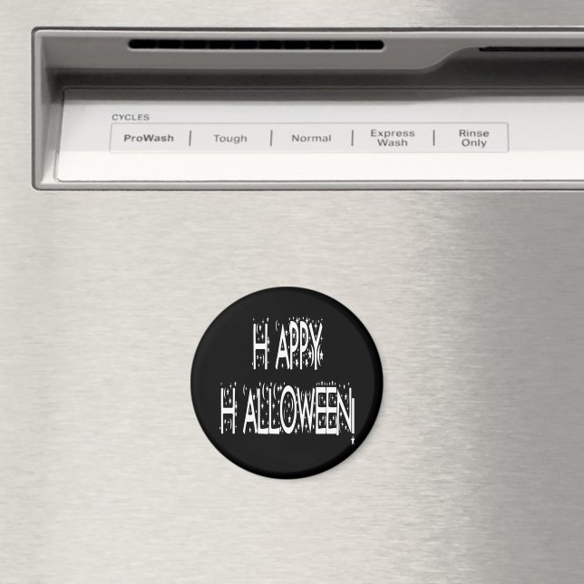 nächtlicher Happy Halloween Text Magnet (In Situ (Geschirrspüler))