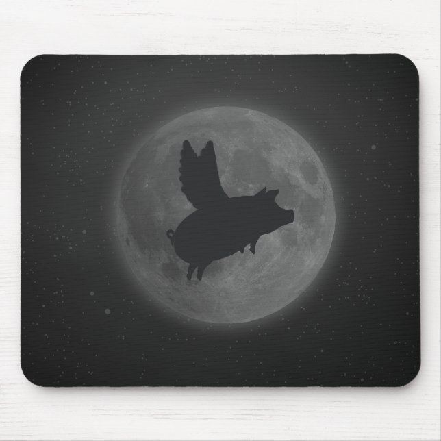 nächtliches Fliegenschwein Mousepad (Vorne)