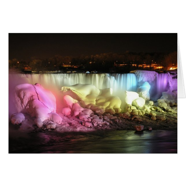 Nachtlicht auf American Falls Grußkarte (Vorderseite (Horizontal))