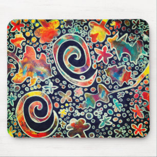 Nachtlicht Reflektion Original Abstraktes Kunstwer Mousepad