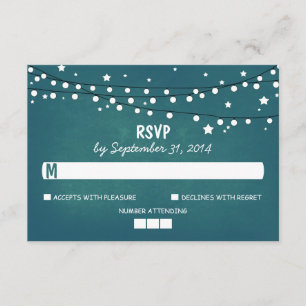 Nachtlicht und Sterne Moderne RSVP-Karte für Hochz RSVP Karte