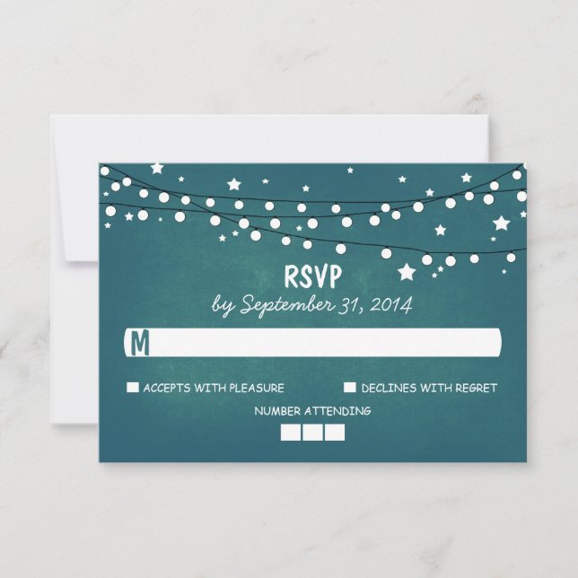 Nachtlicht und Sterne Moderne RSVP-Karte für Hochz RSVP Karte (Vorderseite)