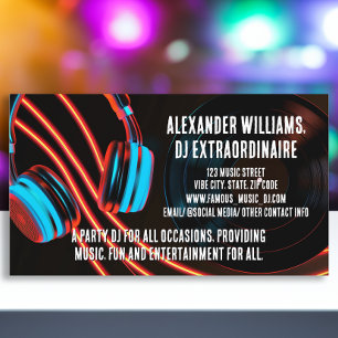 Nachtlichter Dj Party Musik Deejay DJs Disc Jockey Visitenkarte