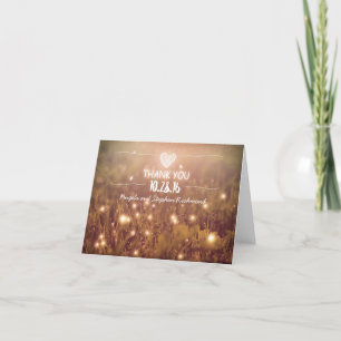Nachtlichter Glühwürmchen whimsische Hochzeit Dank Dankeskarte
