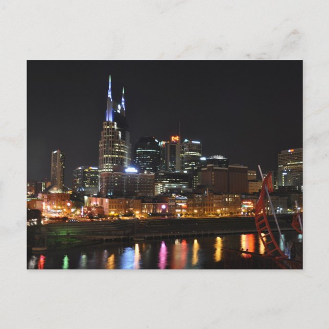 Nachtlichtreflektionen Nashville, Tn - Postkarte (Vorderseite)