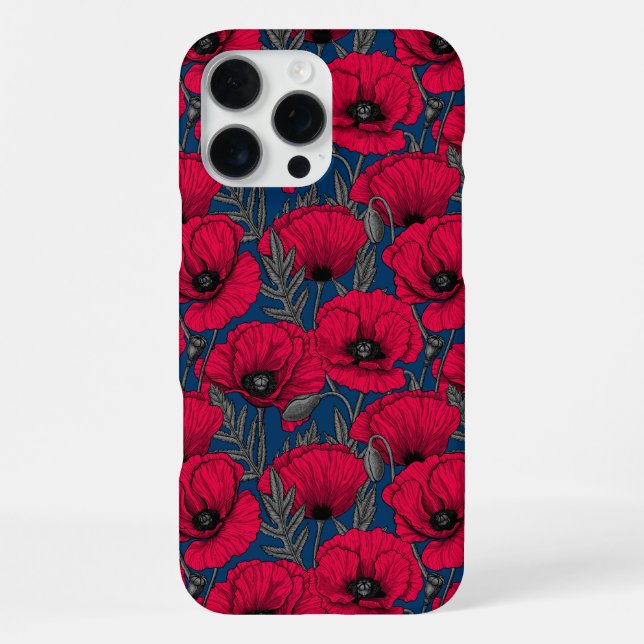 Nachtmohn Garten iPhone 16 Pro Max Hülle (Rückseite)