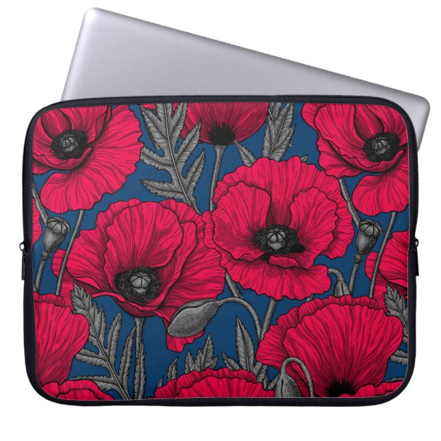 Nachtmohngarten Laptopschutzhülle (Vorderseite)