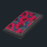 Nachtmohngarten Trifold Geldbörse<br><div class="desc">Vektormuster aus handgezeichnet Mohn.</div>