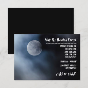 Nachtmond - 3x5 Spuk Waldeinladung Einladung
