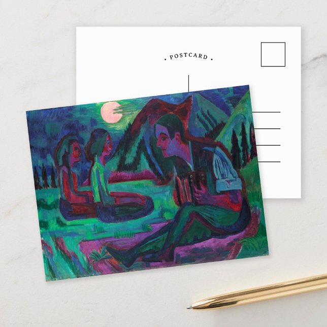 Nachtmond | Ernst Ludwig Kirchner Postkarte (Von Creator hochgeladen)