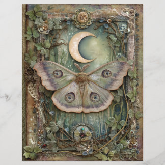 Nachtmond-Motte Junk Journal Scrapbook Papier