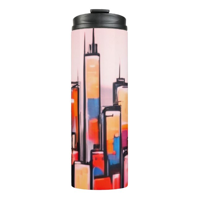 Nachtöle in Manhattan Stadt Thermosbecher (Vorderseite)