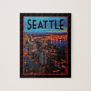 Nachtpanorama von Seattle