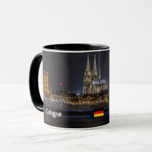 Nachtpanoramische Tasse Kölns Deutschland