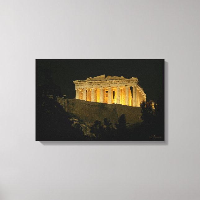 Nachtparthenon Leinwanddruck (Vorderseite)