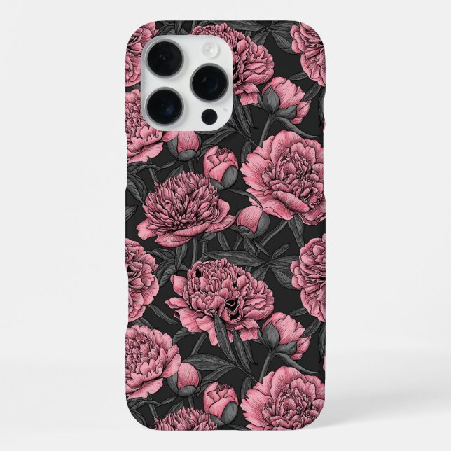 Nachtponygarten in Rosa und Grau iPhone 16 Pro Max Hülle (Rückseite)
