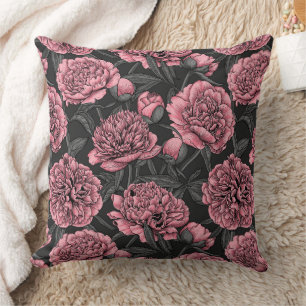 Nachtponygarten in Rosa und Grau Kissen