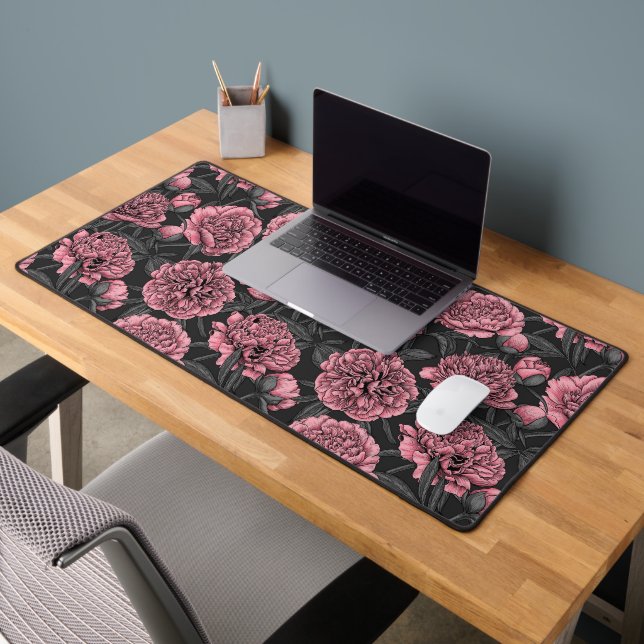 Nachtponygarten in Rosa und Grau Schreibtischunterlage (Büro 2)