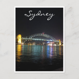 Nachtreflektionen in Sydney Postkarte