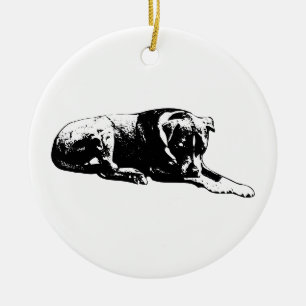 Nachtruhiger Hund-Ornament Keramik Ornament