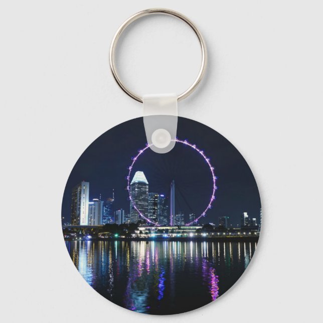 Nachtrutsche in Singapur Schlüsselanhänger (Vorderseite)