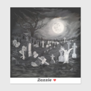 Nachts am Friedhof - Engel mit dem Teufel Aufkleber