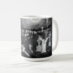 Nachts am Friedhof - Engel mit dem Teufel Kaffeetasse