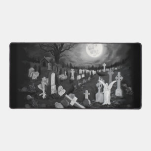 Nachts am Friedhof - Engel mit dem Teufel Schreibtischunterlage